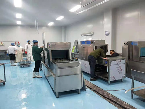 新密燒烤店定制4.5米長龍式洗碗機(jī)